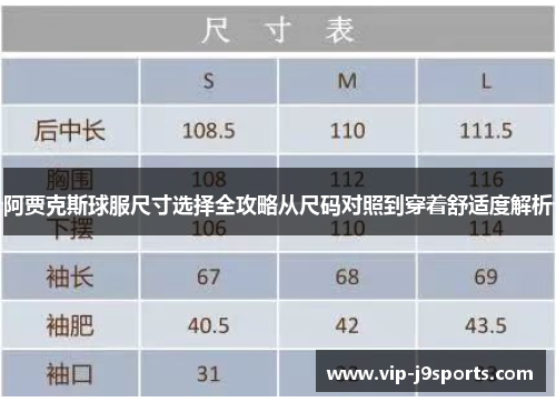阿贾克斯球服尺寸选择全攻略从尺码对照到穿着舒适度解析 阿贾克斯球服尺寸选择全攻略从尺码对照到穿着舒适度解析
